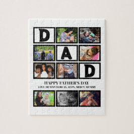 Elegant Custom Happy Fathers Dag 9 Foto Collage Legpuzzel