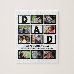 Elegant Custom Happy Fathers Dag 9 Foto Collage Legpuzzel