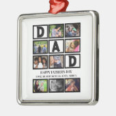 Elegant Custom Happy Fathers Dag 9 Foto Collage Metalen Ornament (Links)
