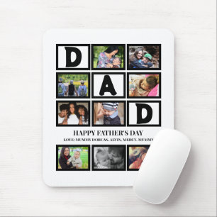 Elegant Custom Happy Fathers Dag 9 Foto Collage Muismat