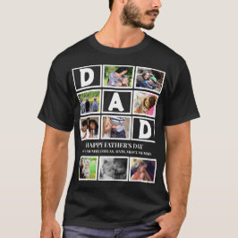 Elegant Custom Happy Fathers Dag 9 Foto Collage T-shirt