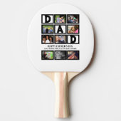 Elegant Custom Happy Fathers Dag 9 Foto Collage Tafeltennisbatje (Voorkant)