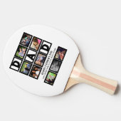 Elegant Custom Happy Fathers Dag 9 Foto Collage Tafeltennisbatje (Zijkant)