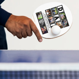 Elegant Custom Happy Fathers Dag 9 Foto Collage Tafeltennisbatje