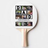 Elegant Custom Happy Fathers Dag 9 Foto Collage Tafeltennisbatje (Voorkant)