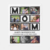 Elegant Custom Happy Mothers Dag 9 Foto Collage Fleece Deken (Voorkant)