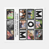 Elegant Custom Happy Mothers Dag 9 Foto Collage Fleece Deken (Voorkant (Horizontaal))