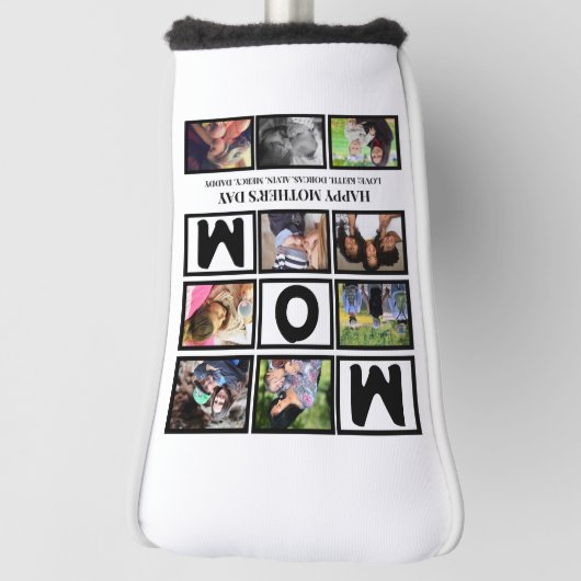 Elegant Custom Happy Mothers Dag 9 Foto Collage Golfheadcover (Draai 90)