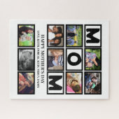 Elegant Custom Happy Mothers Dag 9 Foto Collage Legpuzzel (Horizontaal)