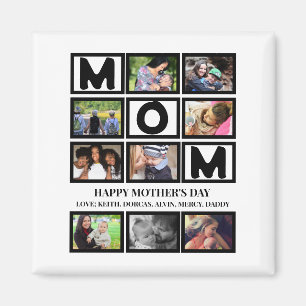 Elegant Custom Happy Mothers Dag 9 Foto Collage Magneet