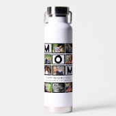 Elegant Custom Happy Mothers Dag 9 Foto Collage Waterfles (Voorkant)