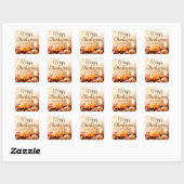 Elegant Custom Happy Thanksgiving Dinner Party Vierkante Sticker (Vel)