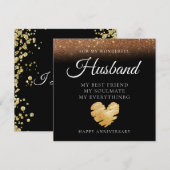 Elegant Custom Husband Jubileum Kaart (Voorkant / Achterkant)