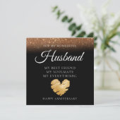 Elegant Custom Husband Jubileum Kaart (Staand voorkant)