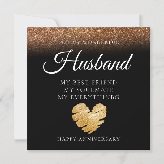 Elegant Custom Husband Jubileum Kaart (Voorkant)