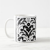 Elegant Custom Initialen Floral Art Deco Damask Koffiemok (Links)