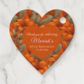 Elegant Custom Lilies Floral Birthday Present Bedankjes Labels (Achterkant)