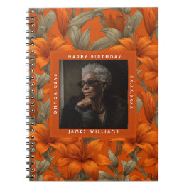 Elegant Custom Lilies Flower 90Th Birthday Notitieboek