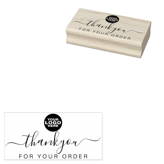 Elegant Custom Logo Business Hartelijk dank Rubberstempel (Gestempeld)