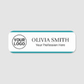 Elegant Custom Logo Employee Name Profession Naamplaatje (Voorkant)