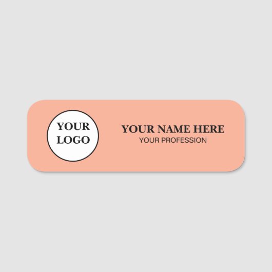 Elegant Custom Logo Employee Name Tag (Voorkant)