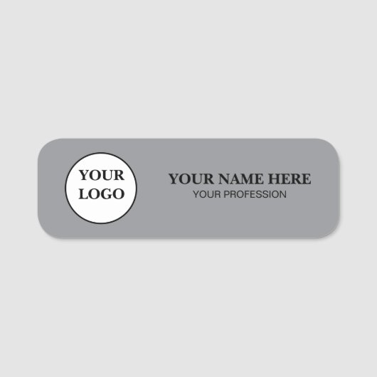 Elegant Custom Logo Employee Name Tag (Voorkant)