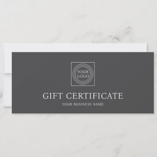 Elegant Custom Logo Gift Certificate Off-white (Voorkant)