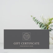 Elegant Custom Logo Gift Certificate Pink Gray (Staand voorkant)
