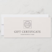 Elegant Custom Logo Gift Certificate Voucher (Voorkant)