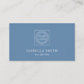 Elegant Custom Logo Minimalist Muted Blue Visitekaartje (Voorkant)