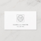 Elegant Custom Logo Minimalist White Visitekaartje (Voorkant)