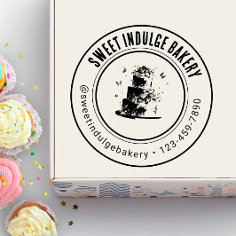 Elegant Custom Logo Naam Bakkerij Rubberstempel