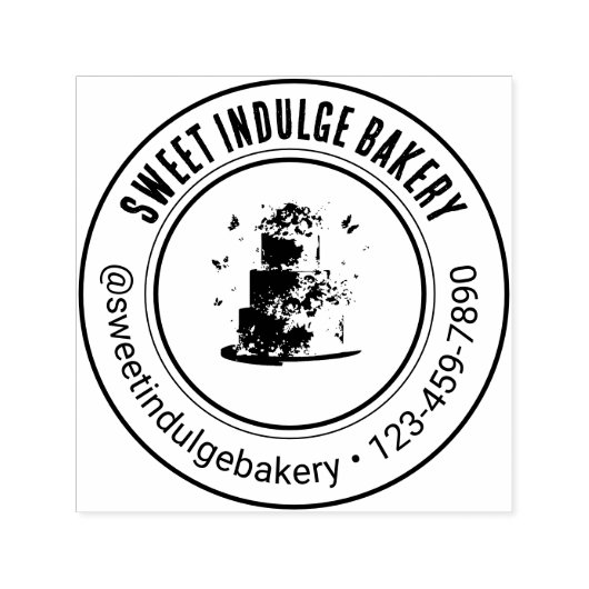 Elegant Custom Logo Naam Bakkerij Zelfinktende Stempel (Design)