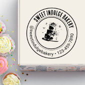 Elegant Custom Logo Naam Bakkerij Zelfinktende Stempel