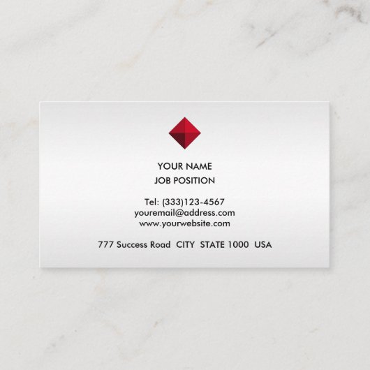 Elegant Custom Logo on Silver Shades Visitekaartje (Achterkant)