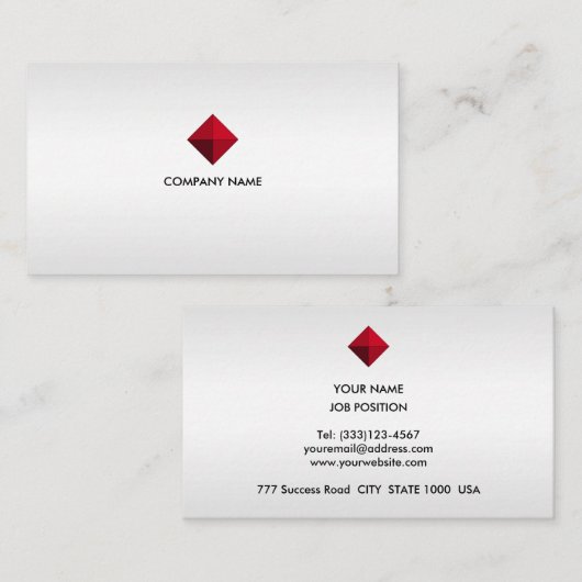 Elegant Custom Logo on Silver Shades Visitekaartje (Voorkant / Achterkant)