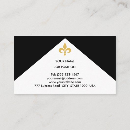 Elegant Custom Logo op zwart-wit Visitekaartje (Achterkant)