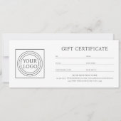 Elegant Custom Logo Pink Gift Certificate Voucher (Achterkant)