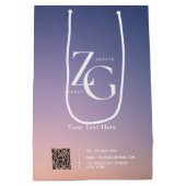 Elegant Custom Logo | QR Code Business Medium Cadeauzakje (Achterkant)