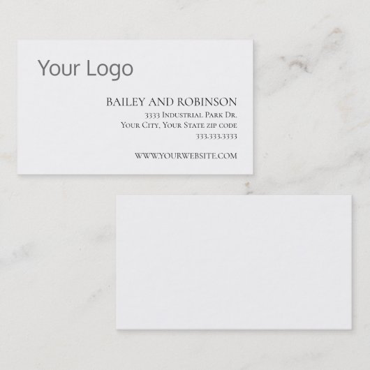 Elegant Custom Logo Visitekaartje (Voorkant / Achterkant)