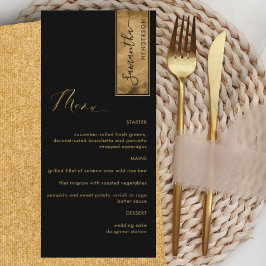 Elegant Custom met Guest Name Black en Gold Menu
