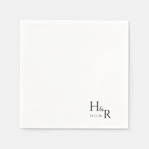Elegant Custom Mono Wedding Napkins Servet