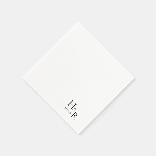 Elegant Custom Mono Wedding Napkins Servet (Hoek)