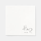 Elegant Custom Mono Wedding Napkins Servet (Voorkant)