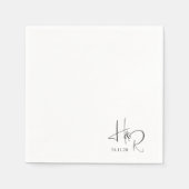 Elegant Custom Mono Wedding Napkins Servet (Voorkant)