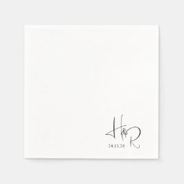 Elegant Custom Mono Wedding Napkins Servet