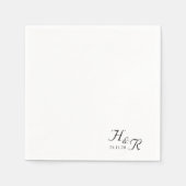 Elegant Custom Mono Wedding Napkins Servet (Voorkant)