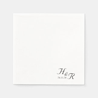 Elegant Custom Mono Wedding Napkins Servet