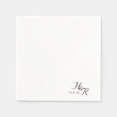 Elegant Custom Mono Wedding Napkins Servet (Voorkant)