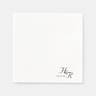 Elegant Custom Mono Wedding Napkins Servet